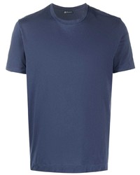 Мужская темно-синяя футболка с круглым вырезом от Finamore 1925 Napoli