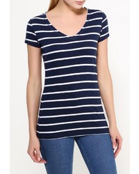 Женская темно-синяя футболка с круглым вырезом от FIVE seasons