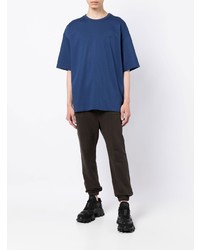 Мужская темно-синяя футболка с круглым вырезом от Juun.J