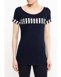 Женская темно-синяя футболка с круглым вырезом от Grishko