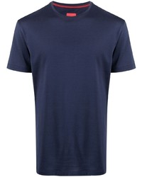 Мужская темно-синяя футболка с круглым вырезом от Isaia