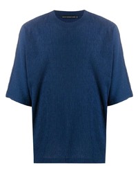 Мужская темно-синяя футболка с круглым вырезом от Issey Miyake Men