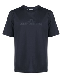 Мужская темно-синяя футболка с круглым вырезом от J. Lindeberg