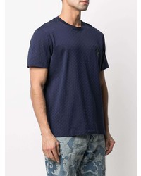 Мужская темно-синяя футболка с круглым вырезом от Billionaire