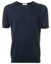 Мужская темно-синяя футболка с круглым вырезом от John Smedley
