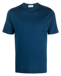Мужская темно-синяя футболка с круглым вырезом от John Smedley