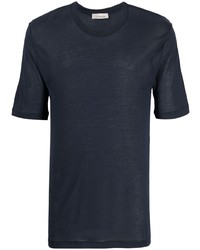 Мужская темно-синяя футболка с круглым вырезом от Laneus