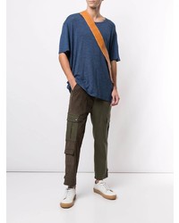 Мужская темно-синяя футболка с круглым вырезом от Alanui