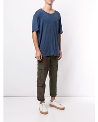 Мужская темно-синяя футболка с круглым вырезом от Alanui