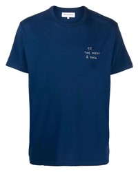 Мужская темно-синяя футболка с круглым вырезом от Maison Labiche