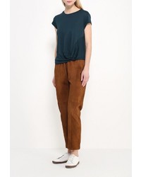 Женская темно-синяя футболка с круглым вырезом от Mango