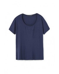 Женская темно-синяя футболка с круглым вырезом от Mango