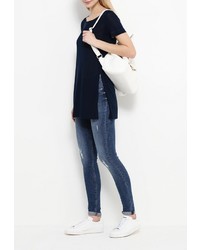 Женская темно-синяя футболка с круглым вырезом от MAX&amp;Co