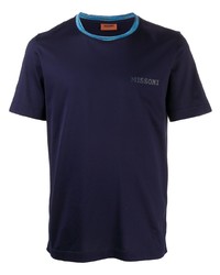 Мужская темно-синяя футболка с круглым вырезом от Missoni