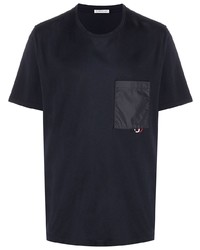 Мужская темно-синяя футболка с круглым вырезом от Moncler