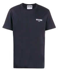 Мужская темно-синяя футболка с круглым вырезом от Moschino