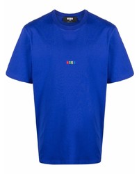 Мужская темно-синяя футболка с круглым вырезом от MSGM