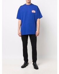 Мужская темно-синяя футболка с круглым вырезом от Vetements