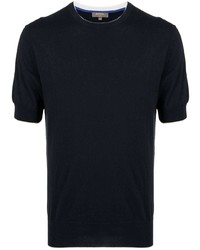 Мужская темно-синяя футболка с круглым вырезом от N.Peal