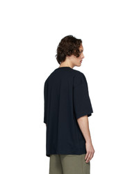 Мужская темно-синяя футболка с круглым вырезом от Dries Van Noten