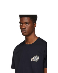 Мужская темно-синяя футболка с круглым вырезом от Moncler