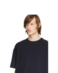 Мужская темно-синяя футболка с круглым вырезом от Deveaux New York
