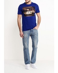 Мужская темно-синяя футболка с круглым вырезом от Nike