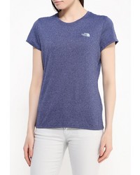 Женская темно-синяя футболка с круглым вырезом от North Face
