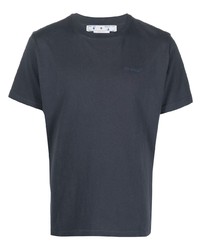 Мужская темно-синяя футболка с круглым вырезом от Off-White