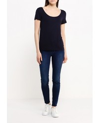 Женская темно-синяя футболка с круглым вырезом от Only