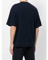 Мужская темно-синяя футболка с круглым вырезом от Laneus