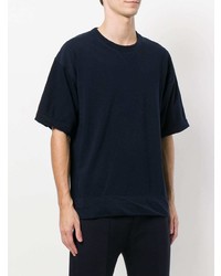 Мужская темно-синяя футболка с круглым вырезом от Laneus