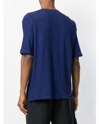 Мужская темно-синяя футболка с круглым вырезом от Laneus