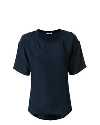 Женская темно-синяя футболка с круглым вырезом от P.A.R.O.S.H.
