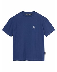 Мужская темно-синяя футболка с круглым вырезом от Palm Angels