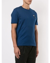Мужская темно-синяя футболка с круглым вырезом от D'urban