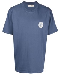 Мужская темно-синяя футболка с круглым вырезом от Paura