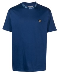 Мужская темно-синяя футболка с круглым вырезом от Philipp Plein