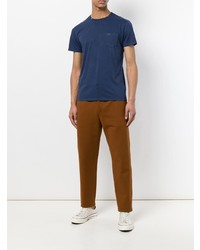 Мужская темно-синяя футболка с круглым вырезом от Sun 68