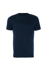 Мужская темно-синяя футболка с круглым вырезом от Prada