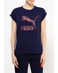 Женская темно-синяя футболка с круглым вырезом от Puma