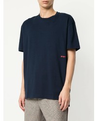 Мужская темно-синяя футболка с круглым вырезом от Off Duty