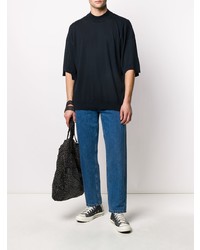 Мужская темно-синяя футболка с круглым вырезом от Maison Flaneur