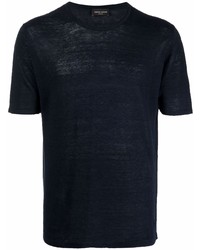 Мужская темно-синяя футболка с круглым вырезом от Roberto Collina