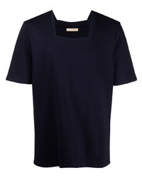 Мужская темно-синяя футболка с круглым вырезом от ROMEO HUNTE