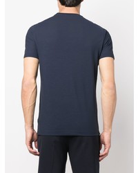 Мужская темно-синяя футболка с круглым вырезом от Zanone