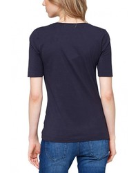 Женская темно-синяя футболка с круглым вырезом от s.Oliver