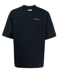 Мужская темно-синяя футболка с круглым вырезом от Sacai