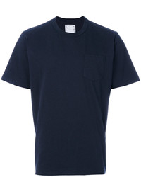 Мужская темно-синяя футболка с круглым вырезом от Sacai
