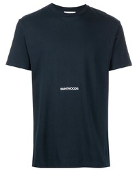 Мужская темно-синяя футболка с круглым вырезом от Saintwoods